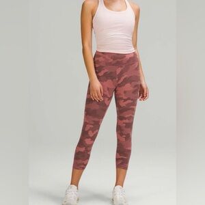 lululemon athletica Pink Camo Wunder Train Leggings